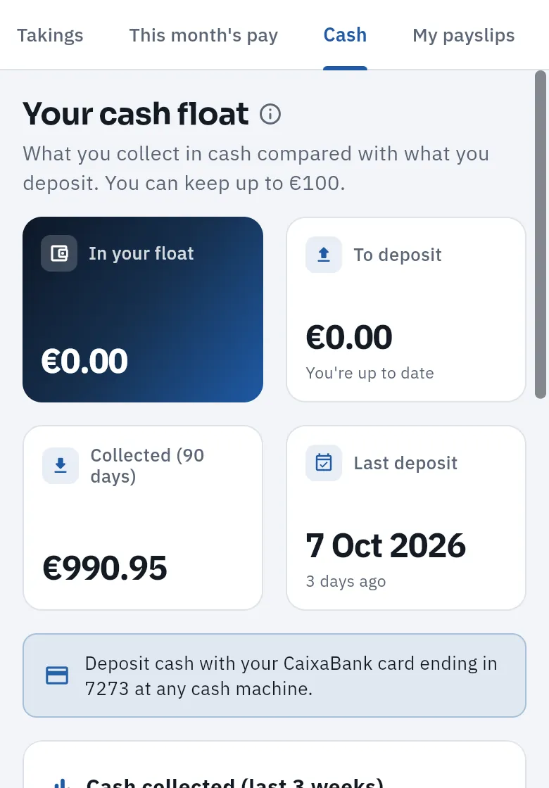 Their cash box: cash collected against what has been deposited in the bank.