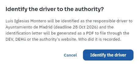 The confirmation before identifying Luis Iglesias Montero to the Madrid City Council (not tapped).
