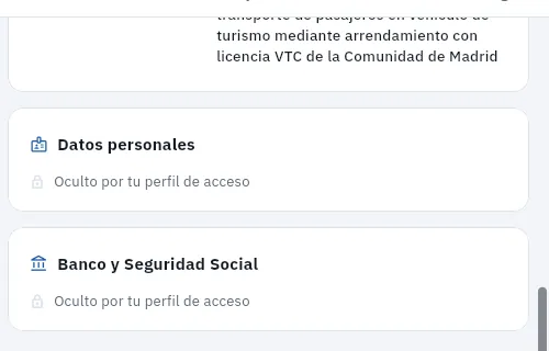 La misma ficha vista por la jefa de tráfico: sin datos personales ni bancarios.