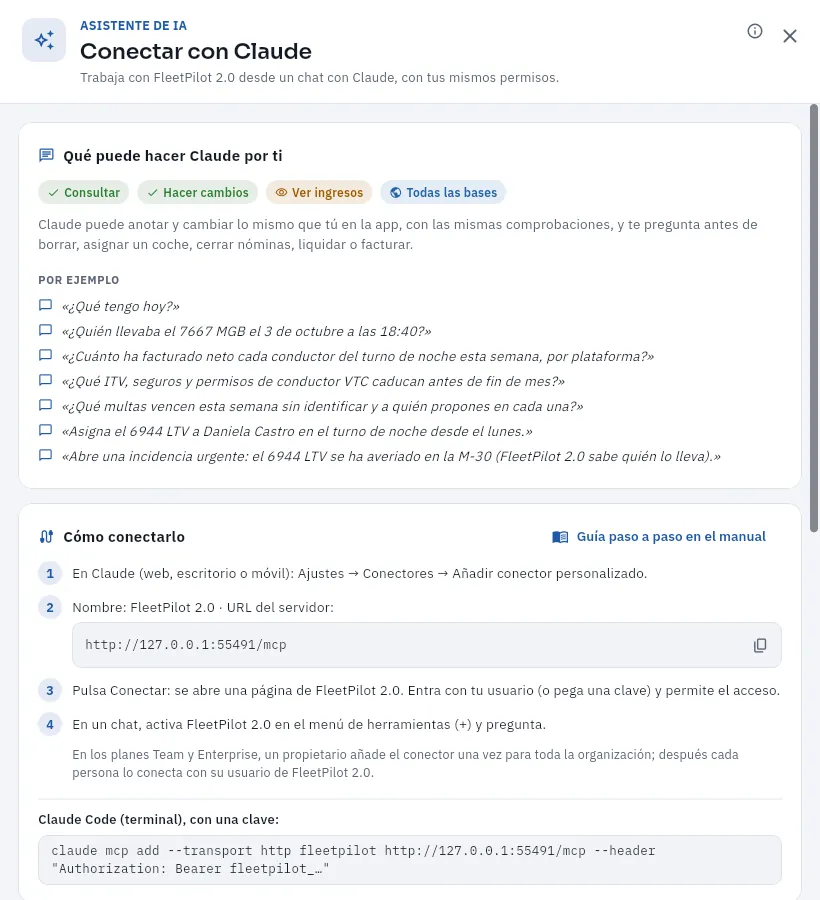 La página del conector vista por la jefa de tráfico: qué puede hacer Claude por ella y cómo conectarlo.